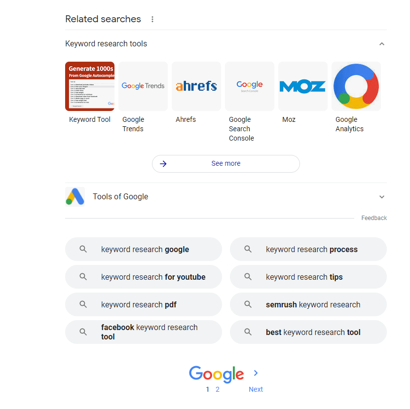 Keywords Search Tools