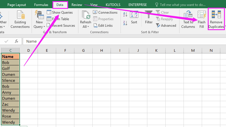 keyword ideas in an Excel list